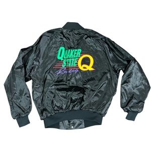 Vintage 90s Quaker State Racing NASCAR Windbreaker Bomber Jacket